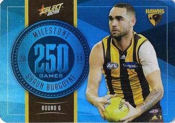 2015 Select AFL Champions - Milestone Game Foils #MG42 Shaun Burgoyne Front